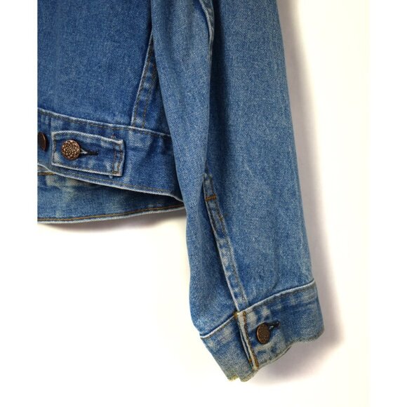 Vintage Rugged Wear Blue Denim Button Down Trucker Jacket Size XL - Picture 13 of 16